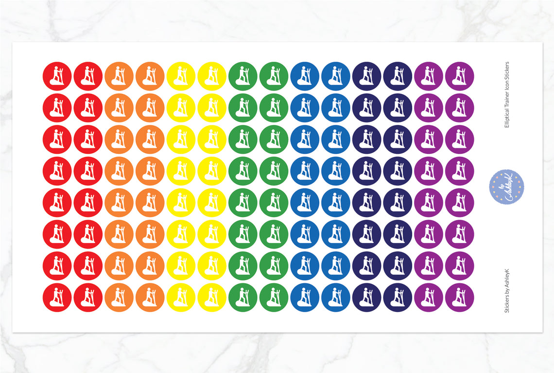 Elliptical Trainer Stickers - Rainbow