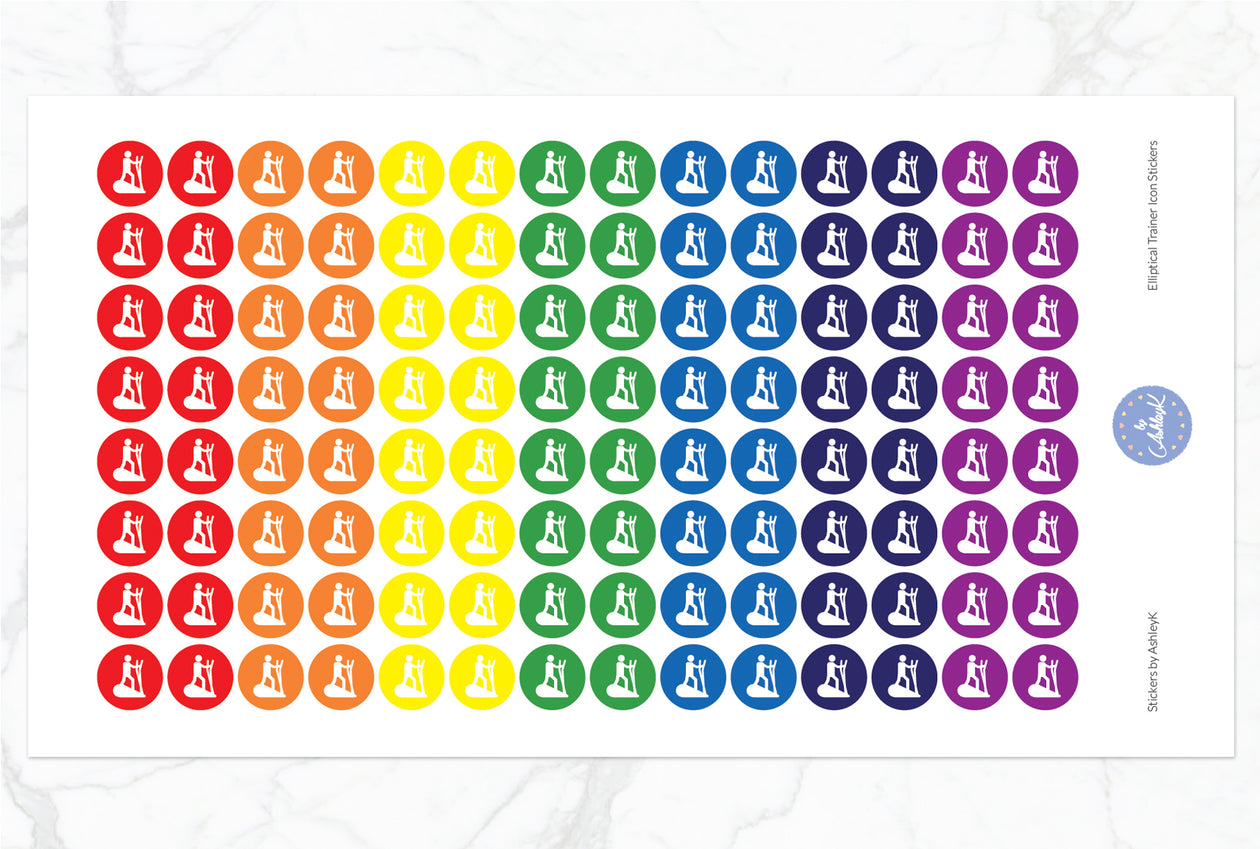 Elliptical Trainer Stickers - Rainbow