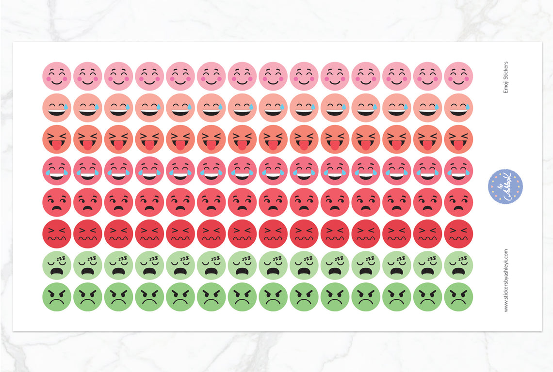 Emoji Round Stickers - Strawberry