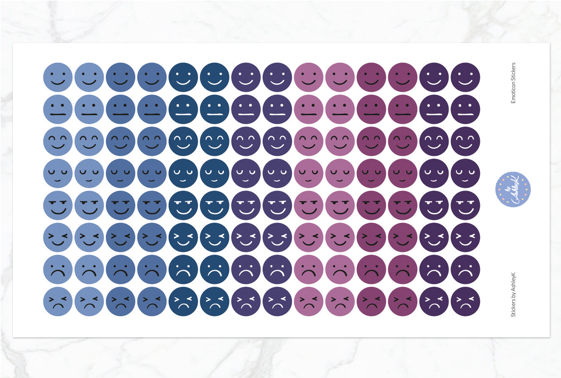 Emoticon Stickers - Blueberry