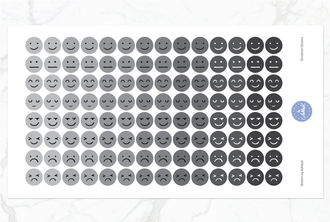 Emoticon Stickers - Monochrome