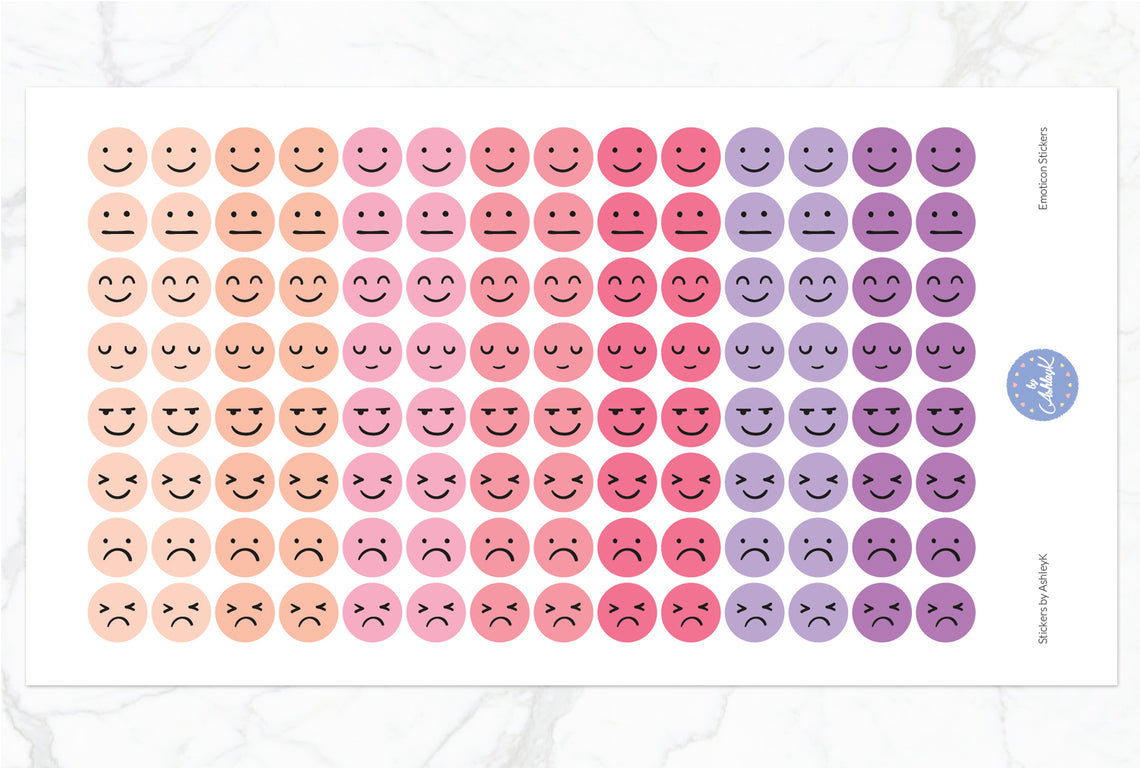 Emoticon Stickers - Raspberry