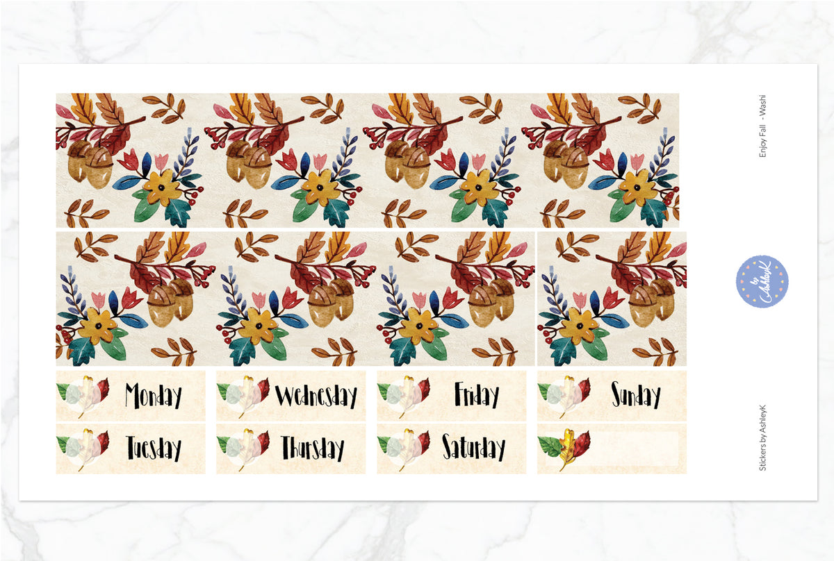 Enjoy Fall Weekly Kit - Erin Condren Planner Stickers – Stickers by AshleyK