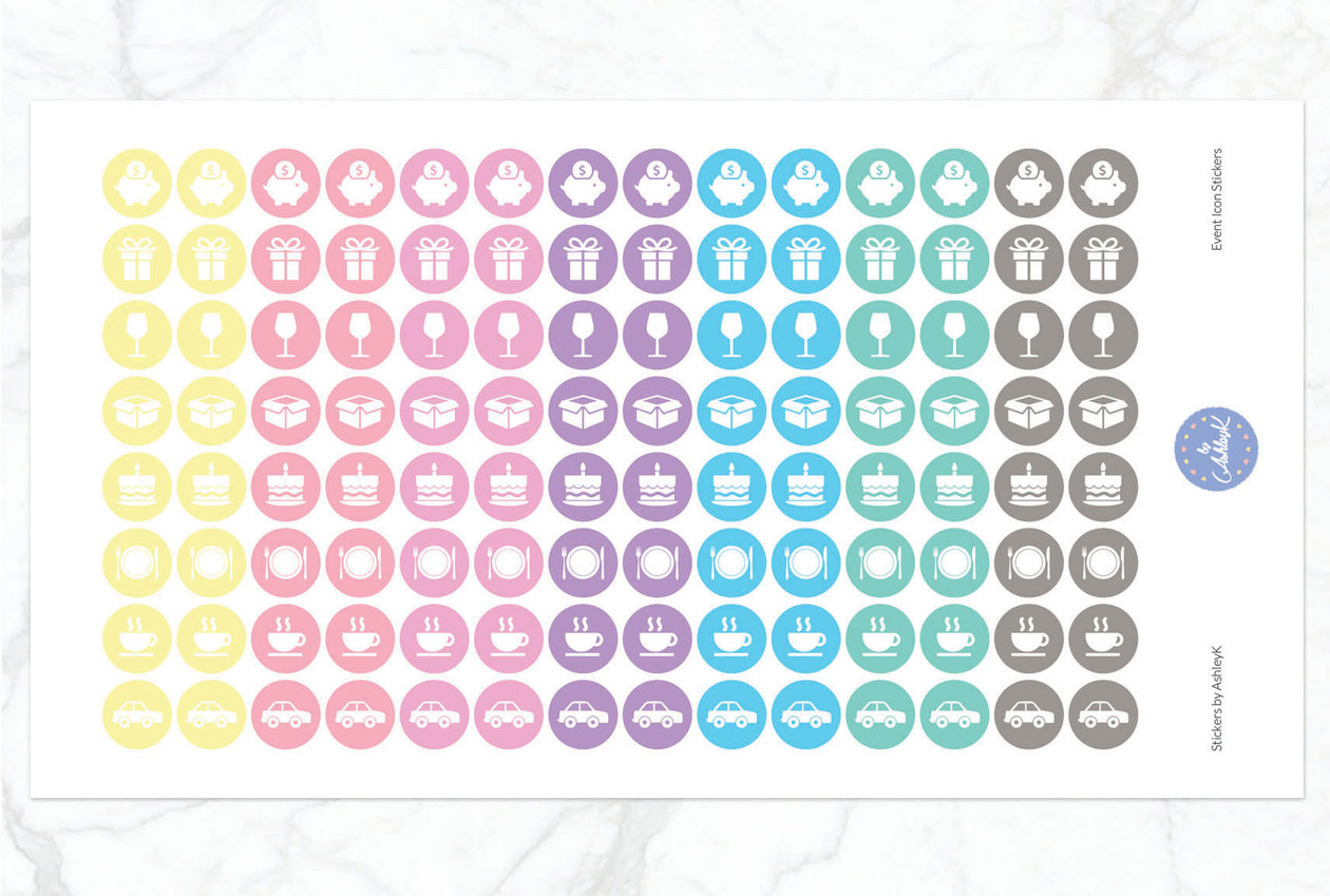 Event Icon Stickers - Pastel