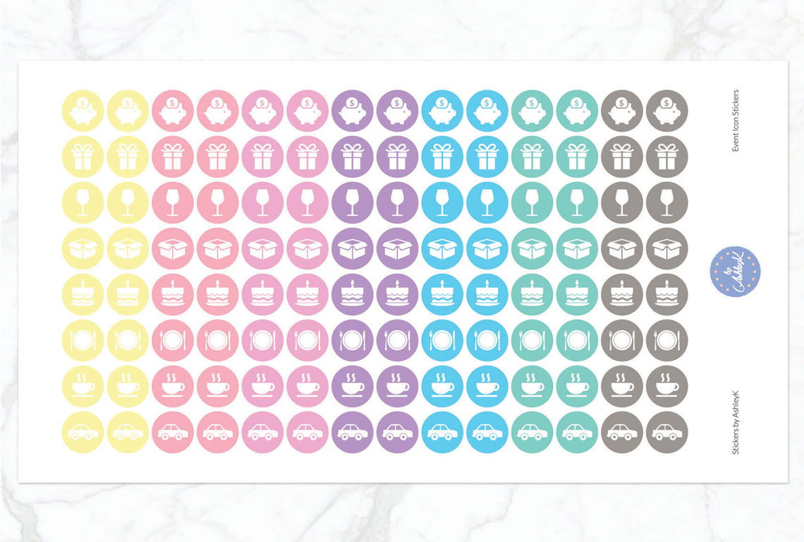 Event Icon Stickers - Pastel
