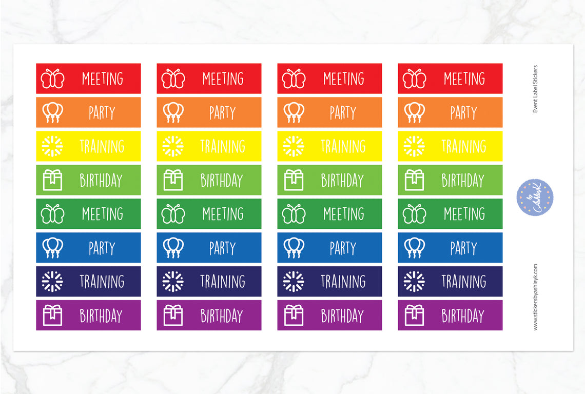 Event Label Stickers - Rainbow