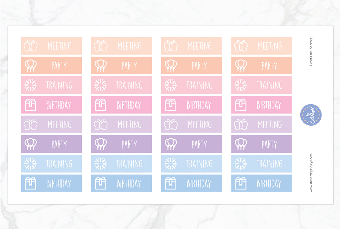 Event Label Stickers - Pastel Sunset