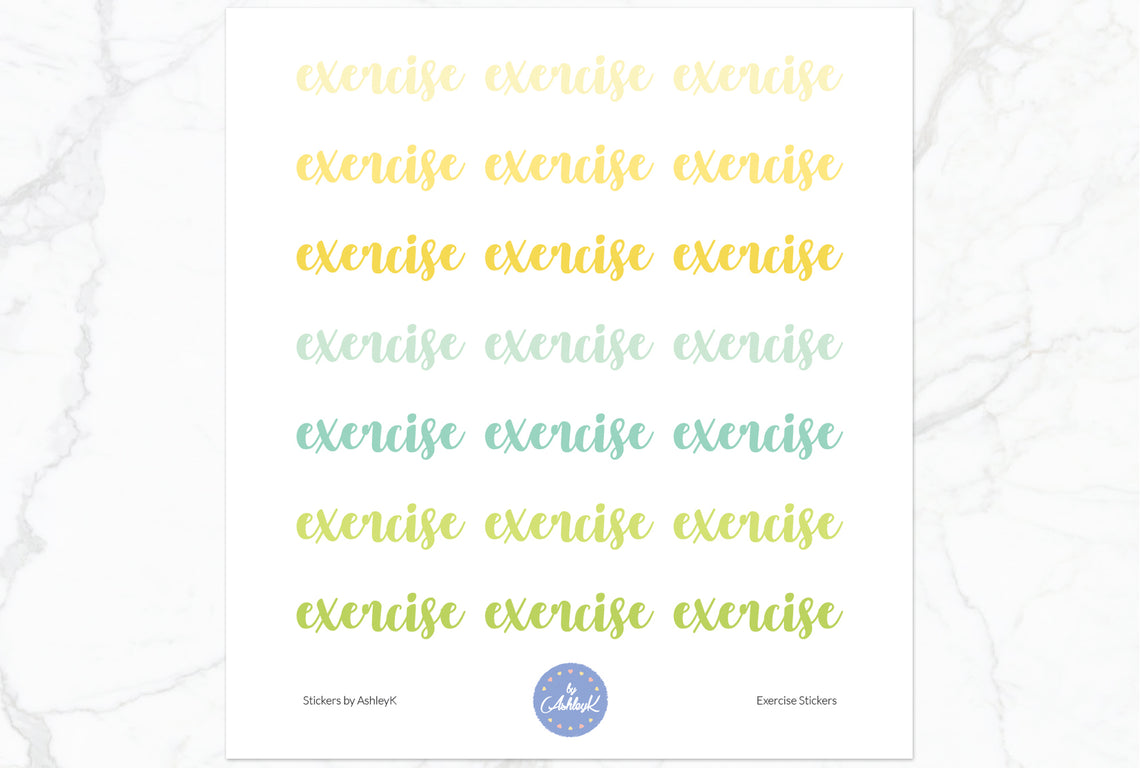 Exercise Lettering Stickers - Lemon&Lime