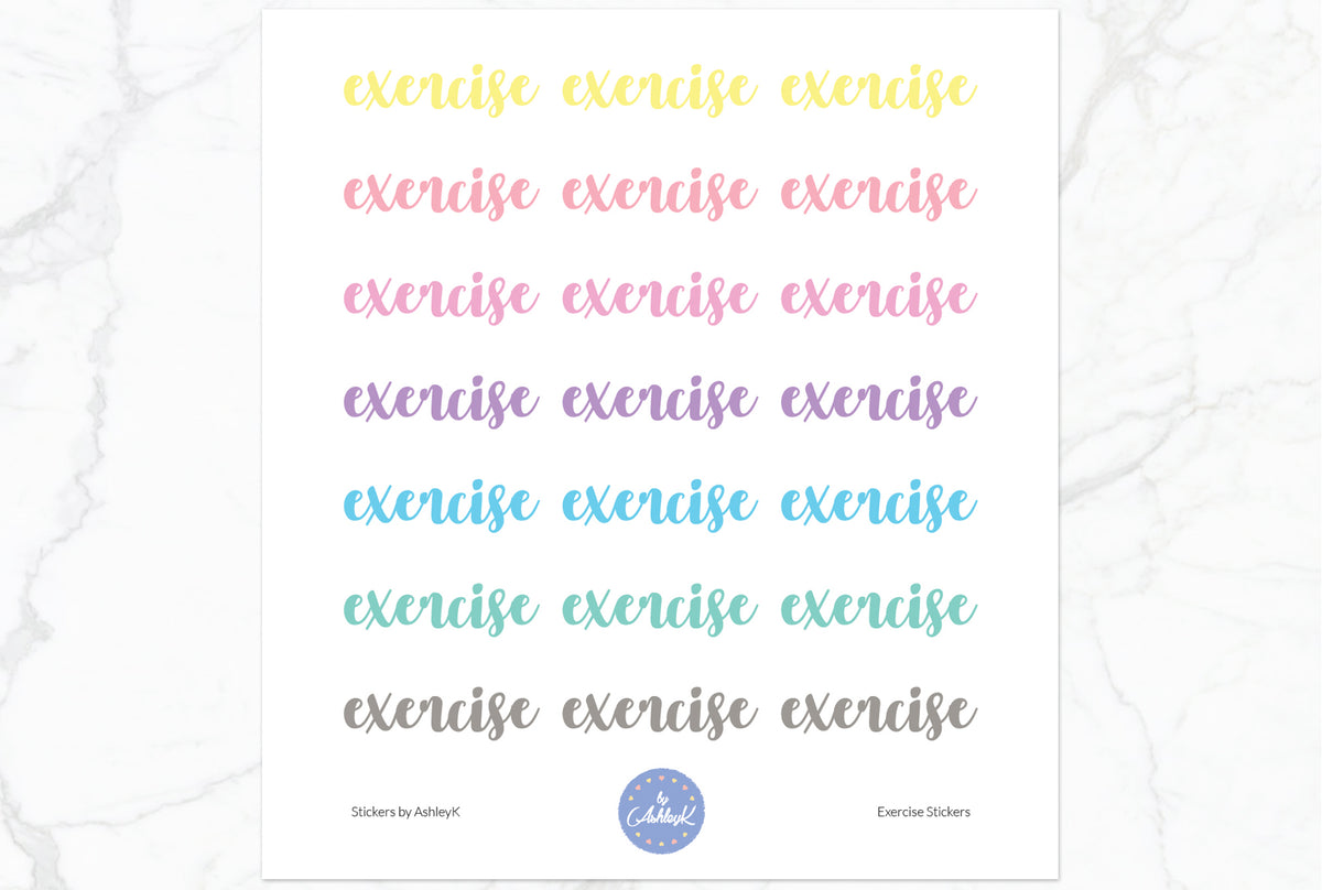 Exercise Lettering Planner Stickers – Stickers by AshleyK