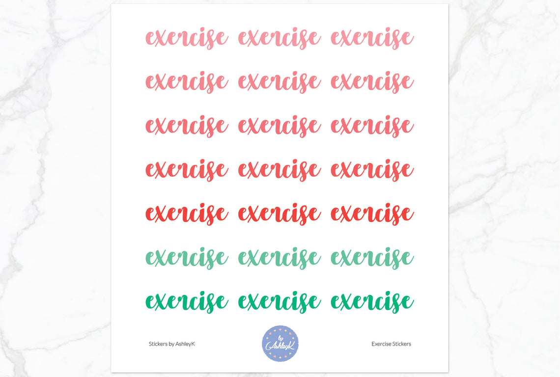 Exercise Lettering Stickers - Watermelon