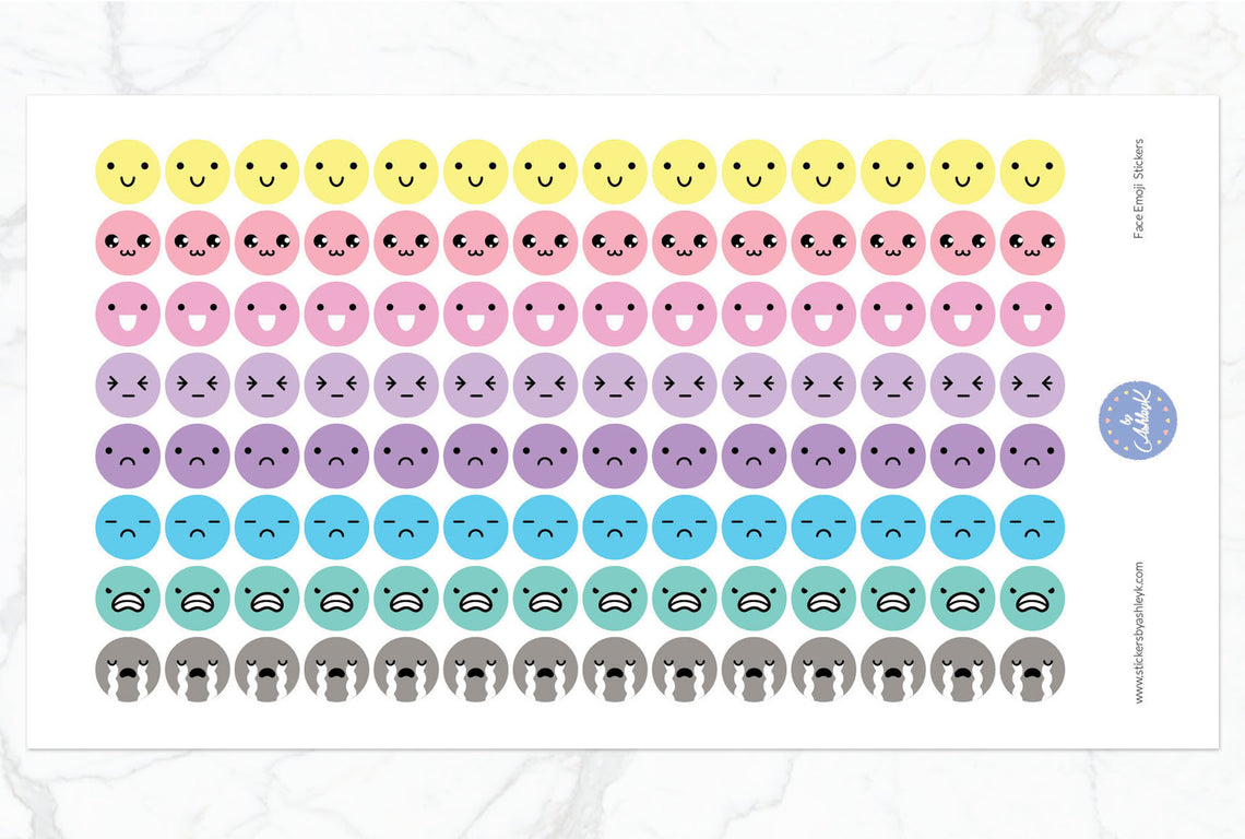Autocollants ronds Emoji visage