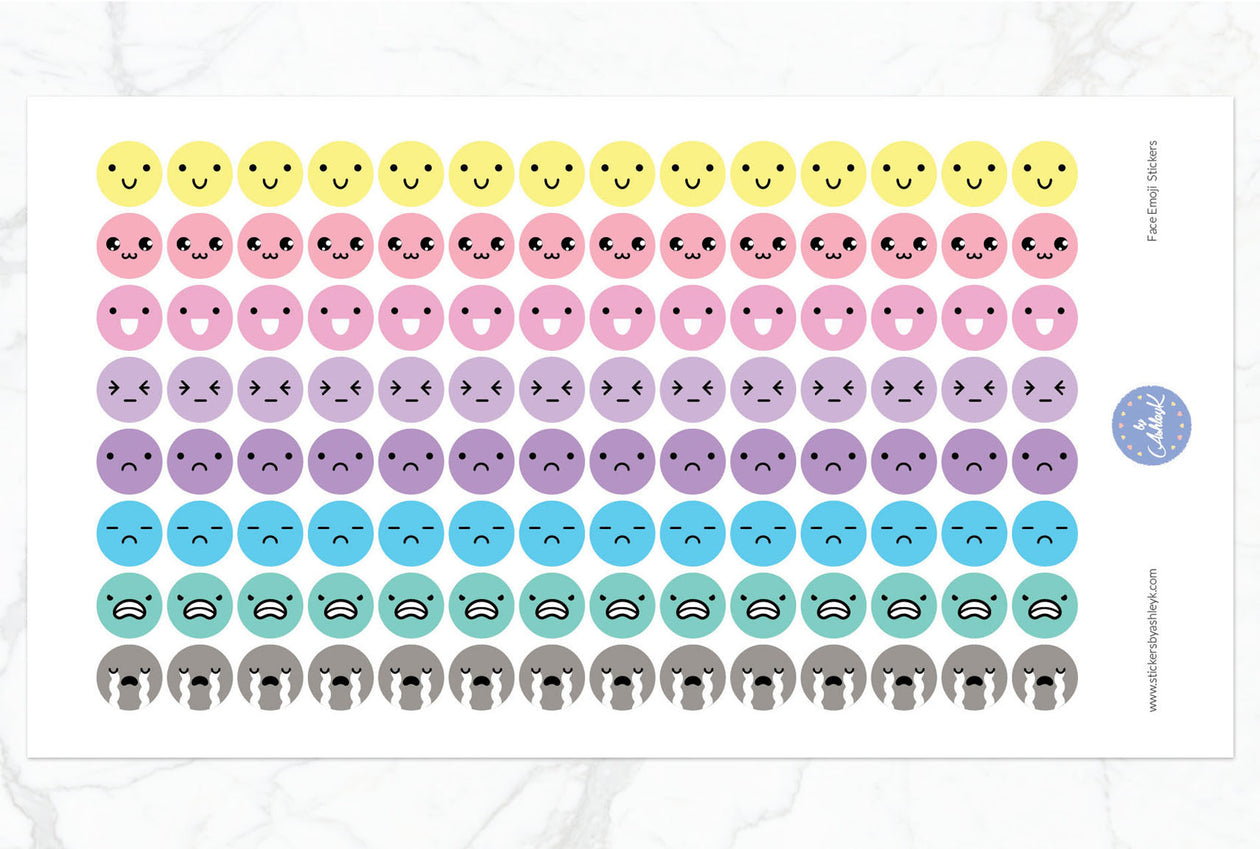 Face Emoji Round Stickers