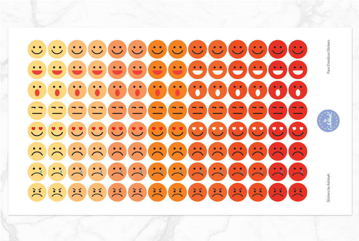 Emoticon Stickers - Orange