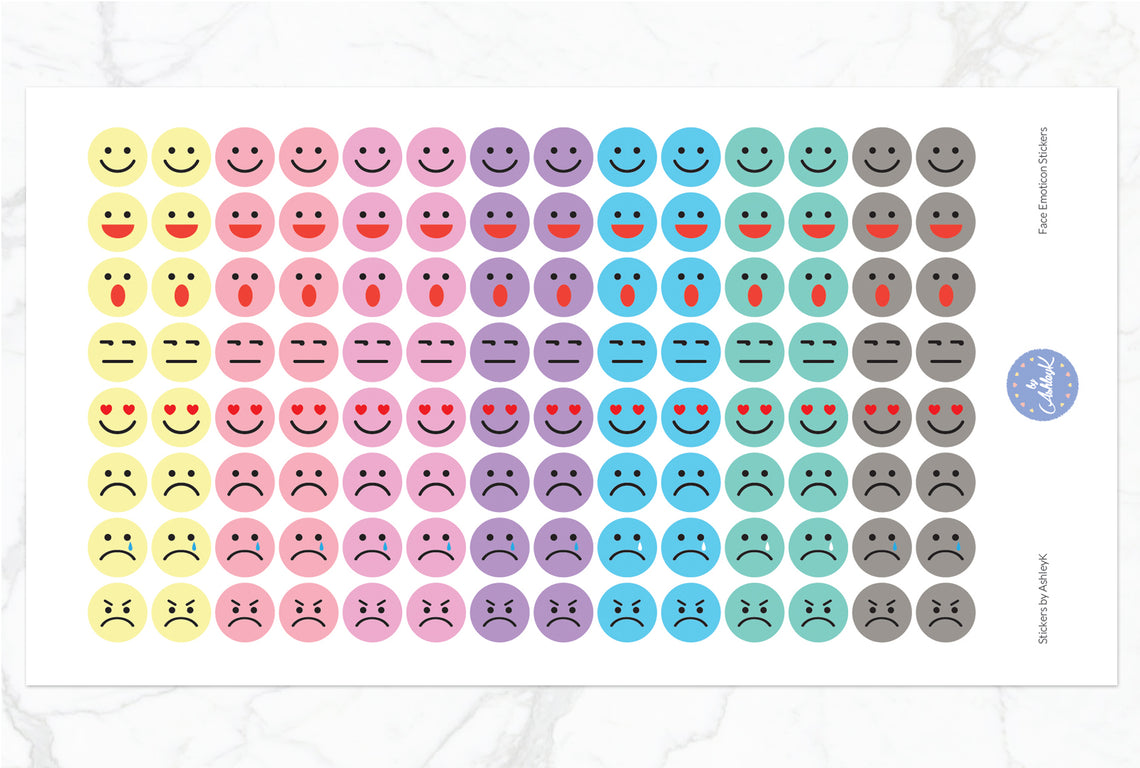 Emoticon Stickers - Pastel