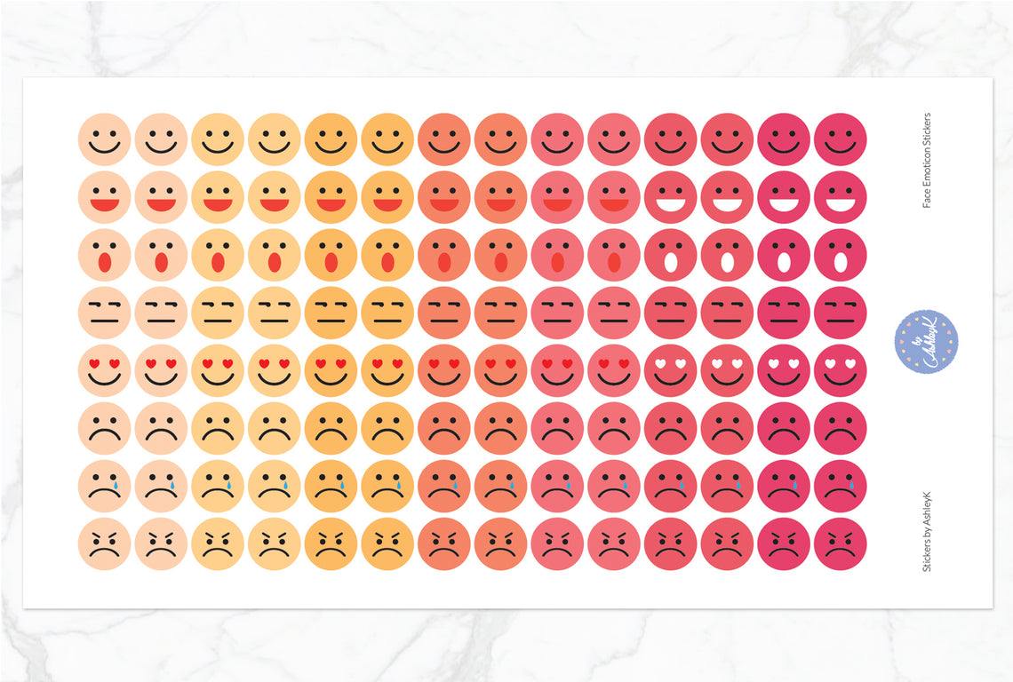 Emoticon Stickers - Peach