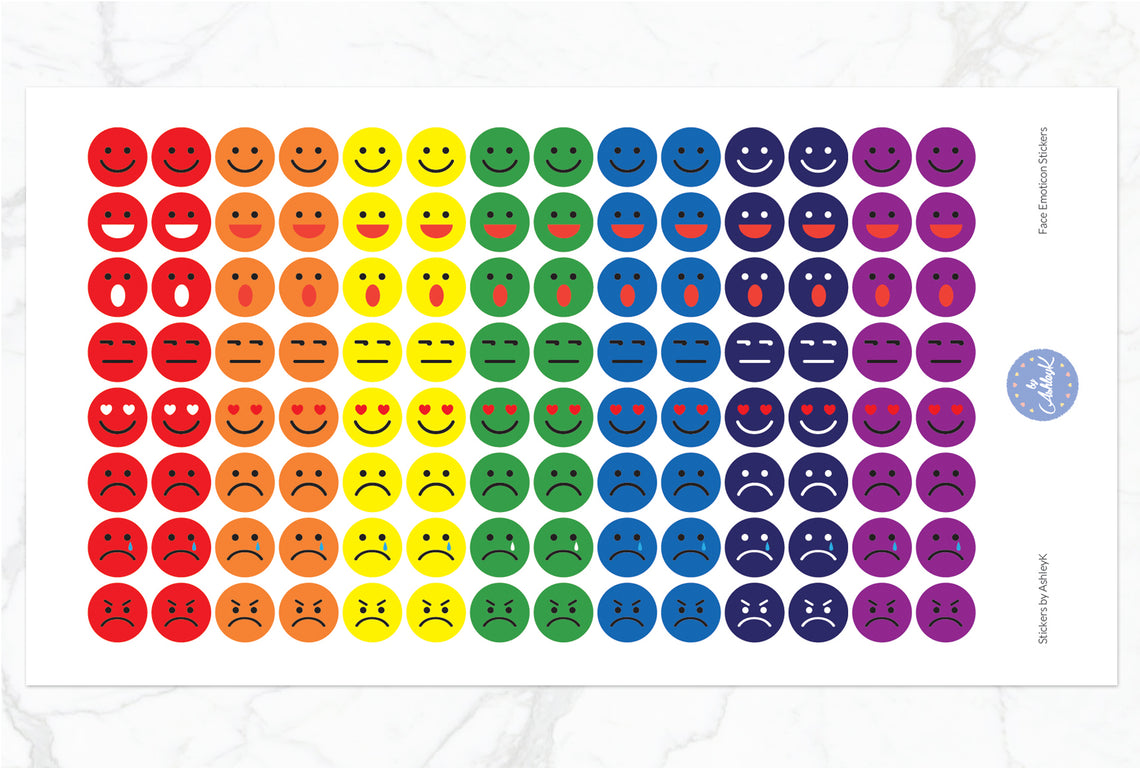 Emoticon Stickers - Rainbow