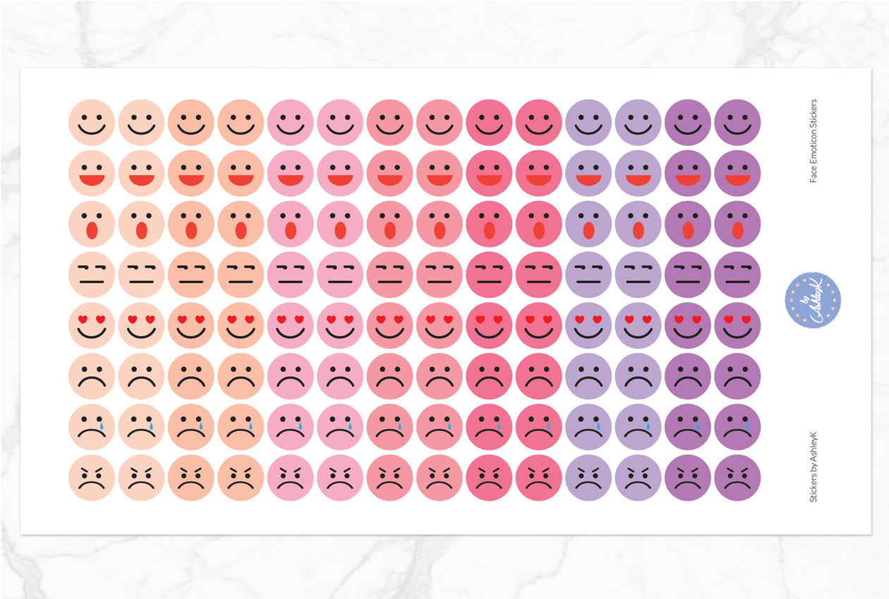 Emoticon Stickers - Raspberry