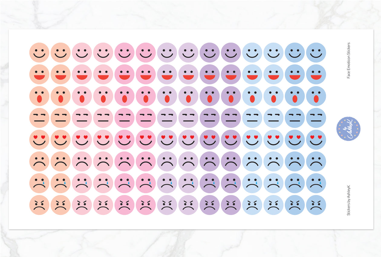 Emoticon Stickers - Pastel Sunset