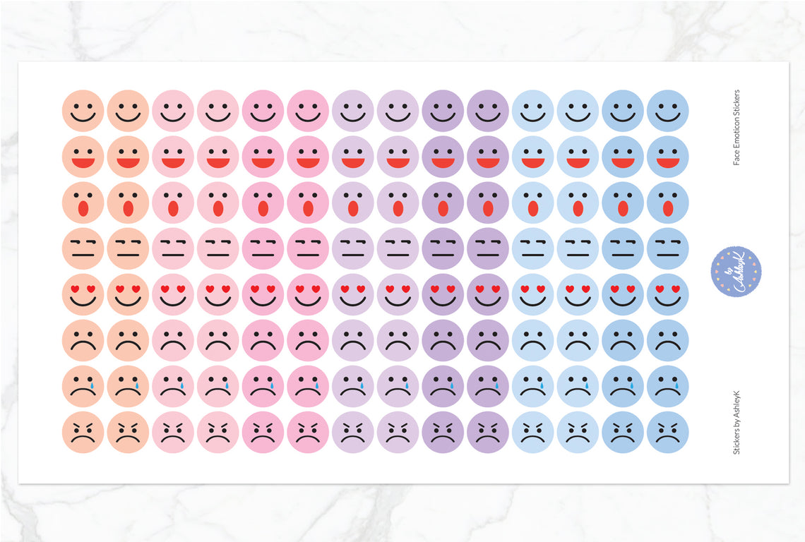 Emoticon Stickers - Pastel Sunset