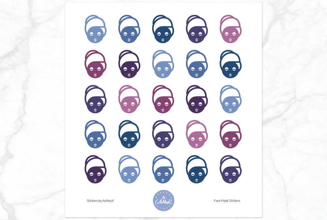 Face Mask Stickers - Blueberry