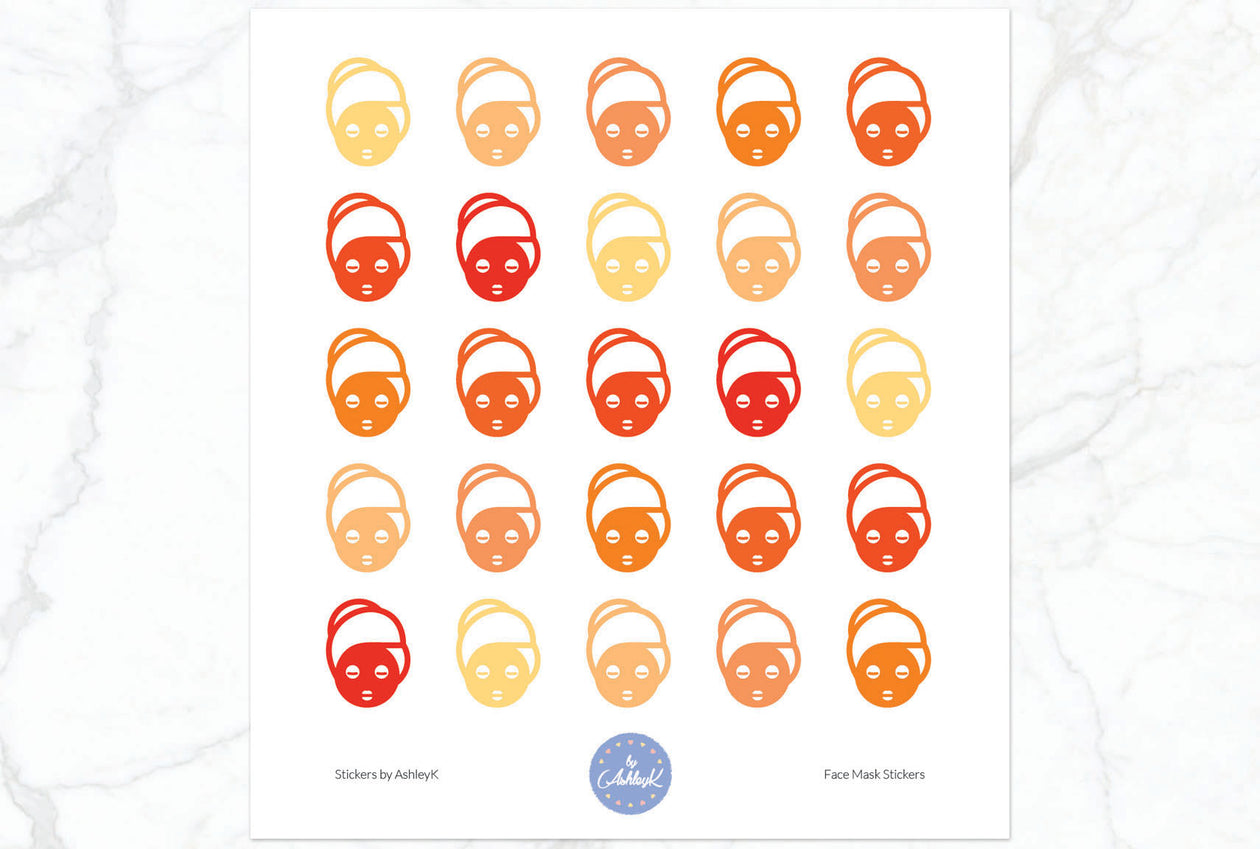 Face Mask Stickers - Orange