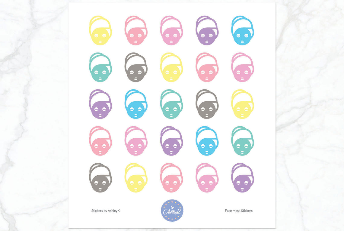 Face Mask Stickers - Pastel