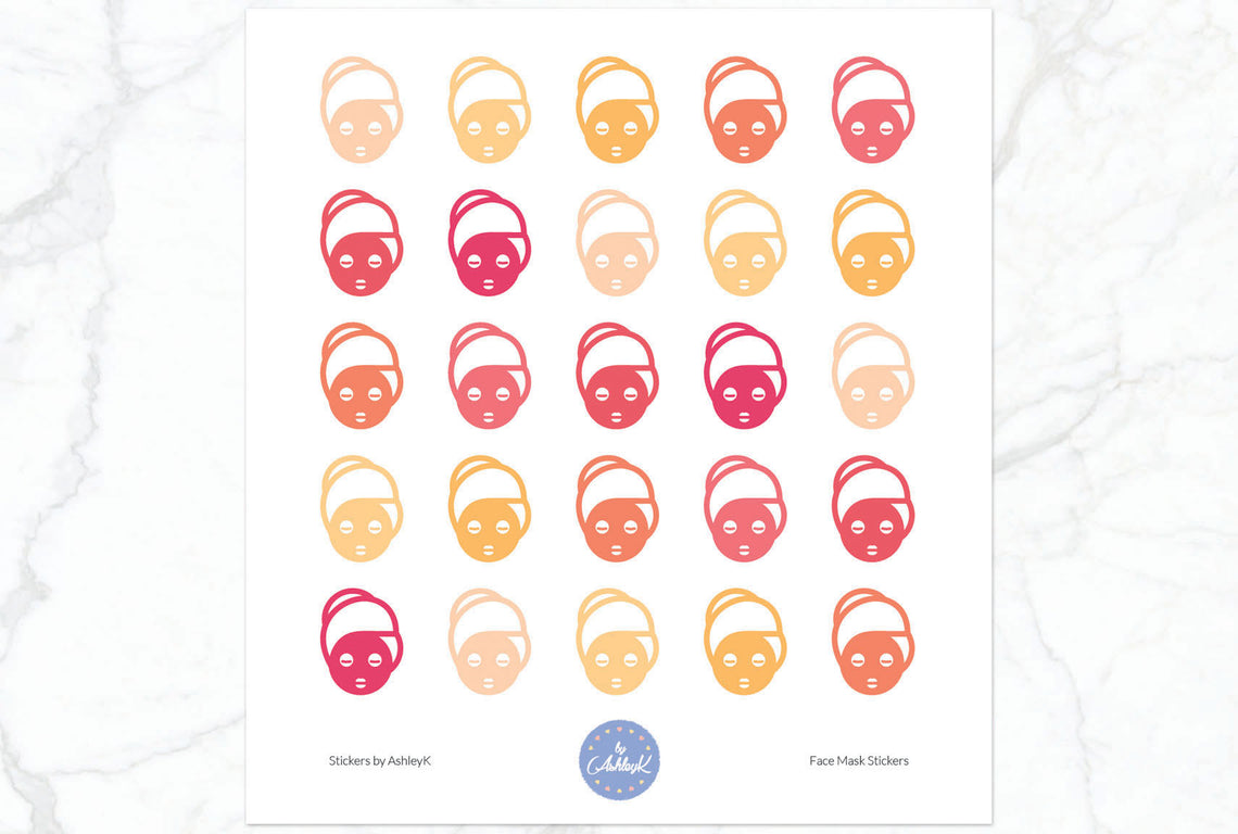 Face Mask Stickers - Peach