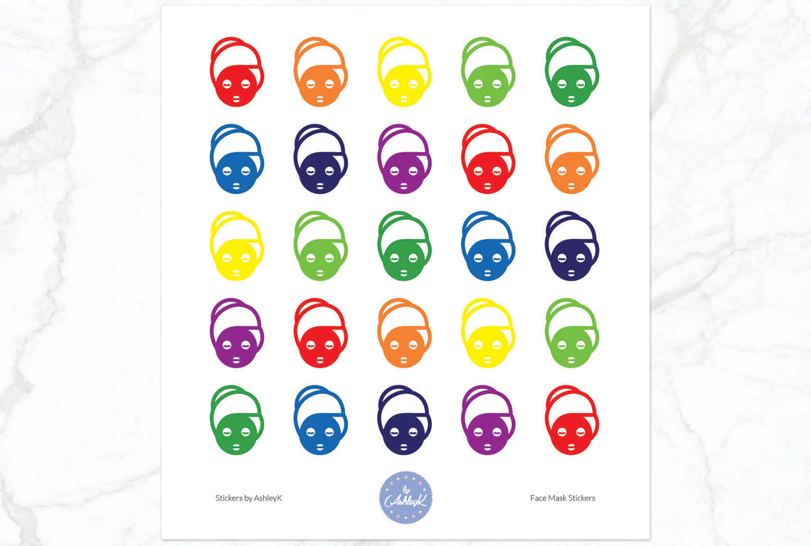 Face Mask Stickers - Rainbow