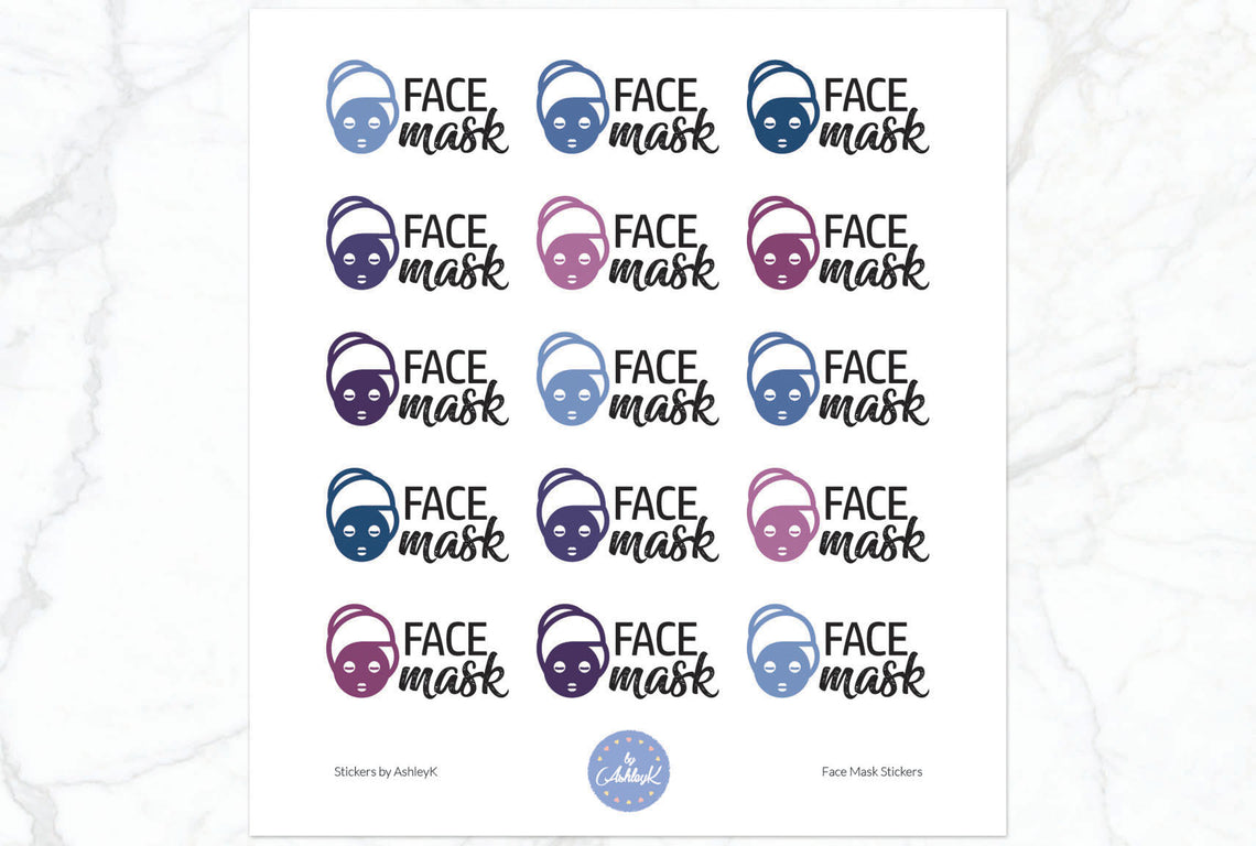 Face Mask Stickers - Blueberry