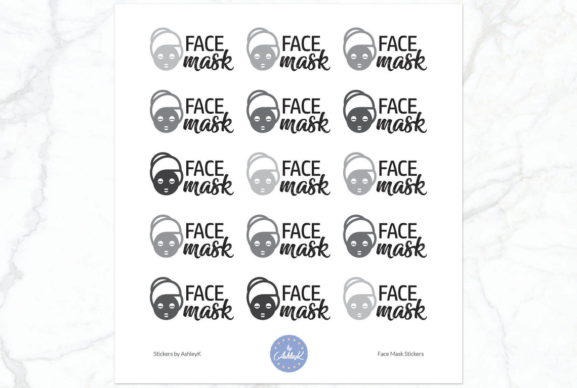Face Mask Stickers - Monochrome