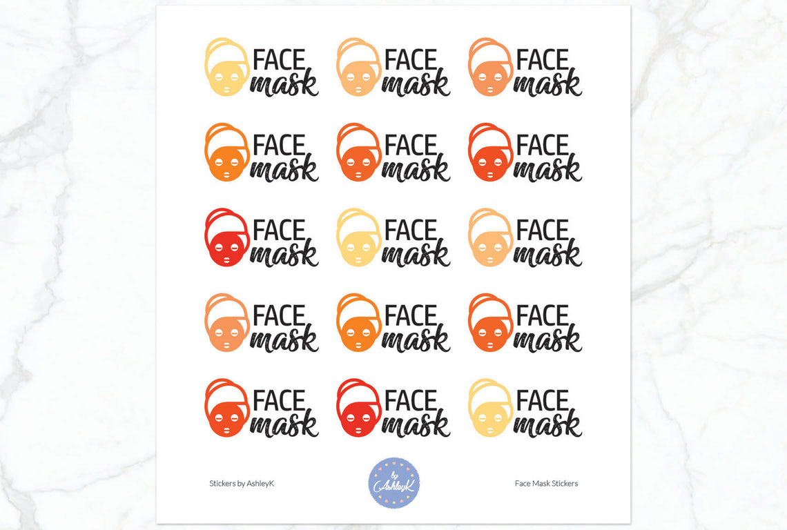 Face Mask Stickers - Orange
