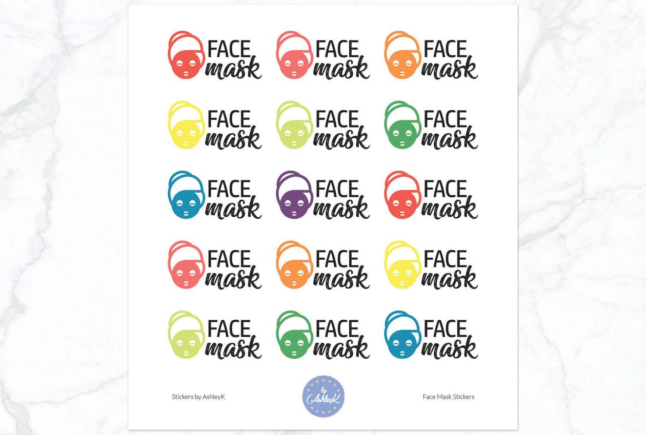 Face Mask Stickers - Pastel Rainbow