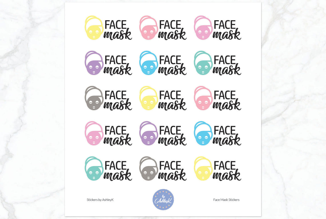 Face Mask Stickers - Pastel