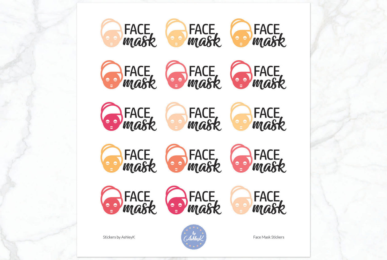 Face Mask Stickers - Peach