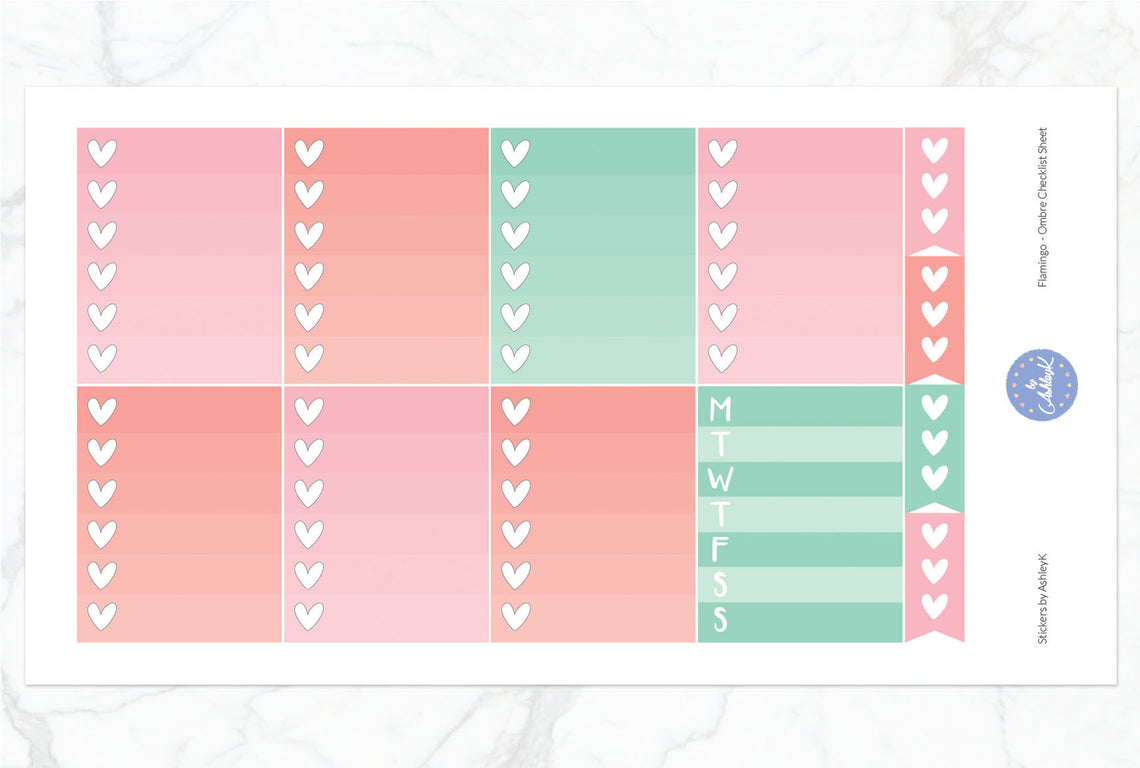 Flamingo - Ombre Checklist Sheet