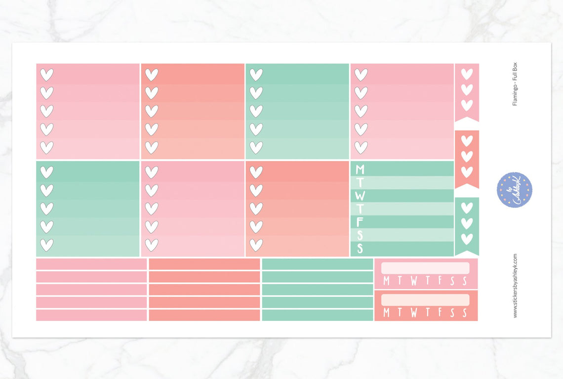 Flamingo Weekly Kit  - Ombre Checklist Sheet