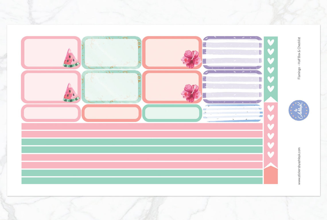 Flamingo Weekly Kit  - Half Box Sheet