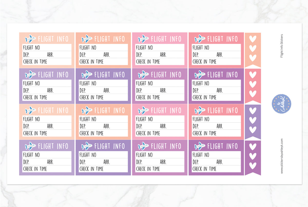 Flight Info Planner Stickers – Stickers by AshleyK