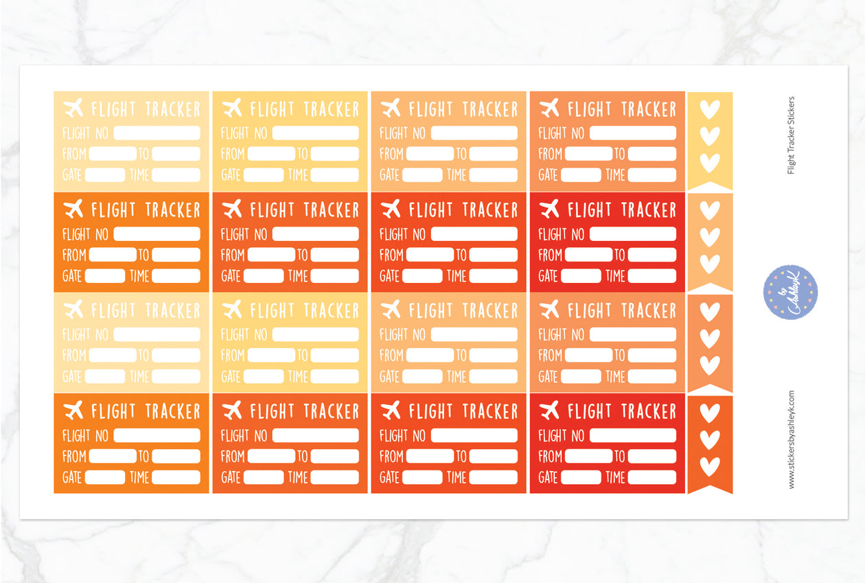 Flight Tracker Stickers - Orange