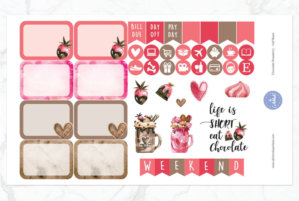 Chocolate Strawberry Weekly Kit  - Half Box Sheet