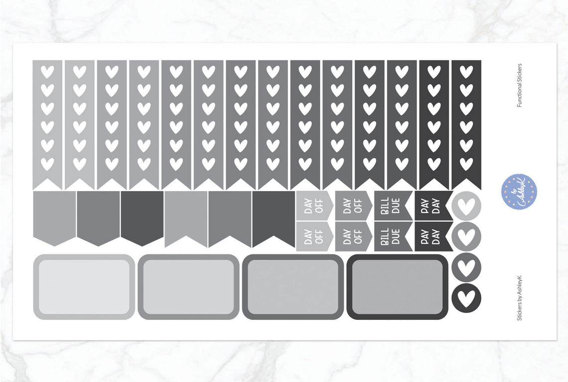 Functional Stickers - Monochrome