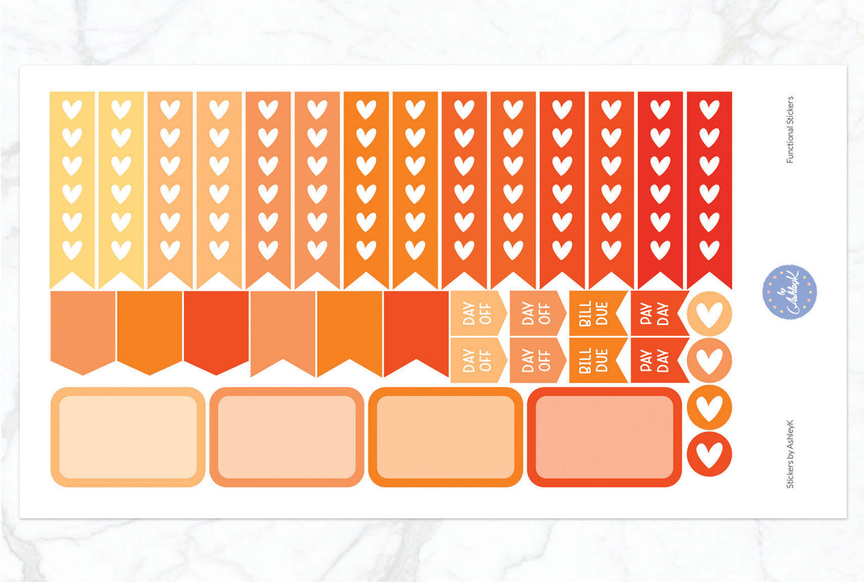 Functional Stickers - Orange