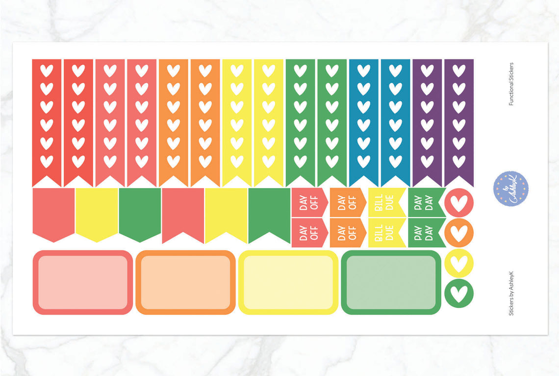 Functional Stickers - Pastel Rainbow