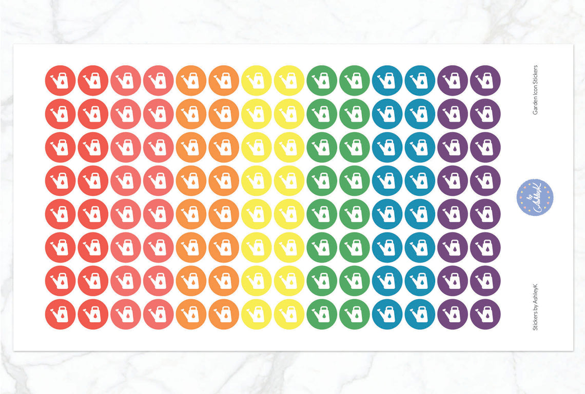 Garden Icon Stickers - Pastel Rainbow