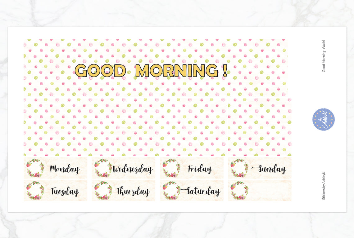 Good Morning Weekly Kit  - Washi Sheet