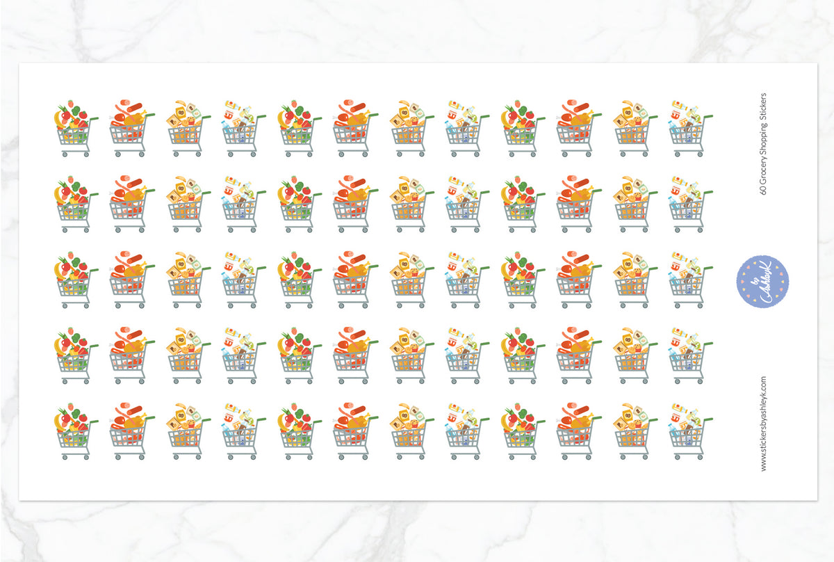 60 Grocery Shopping Planner Stickers – Stickers by AshleyK
