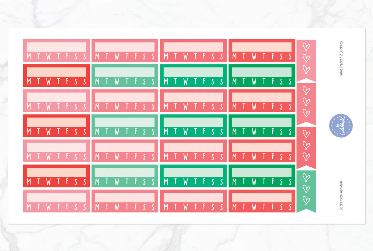 Habit Tracker 2  Stickers - Watermelon