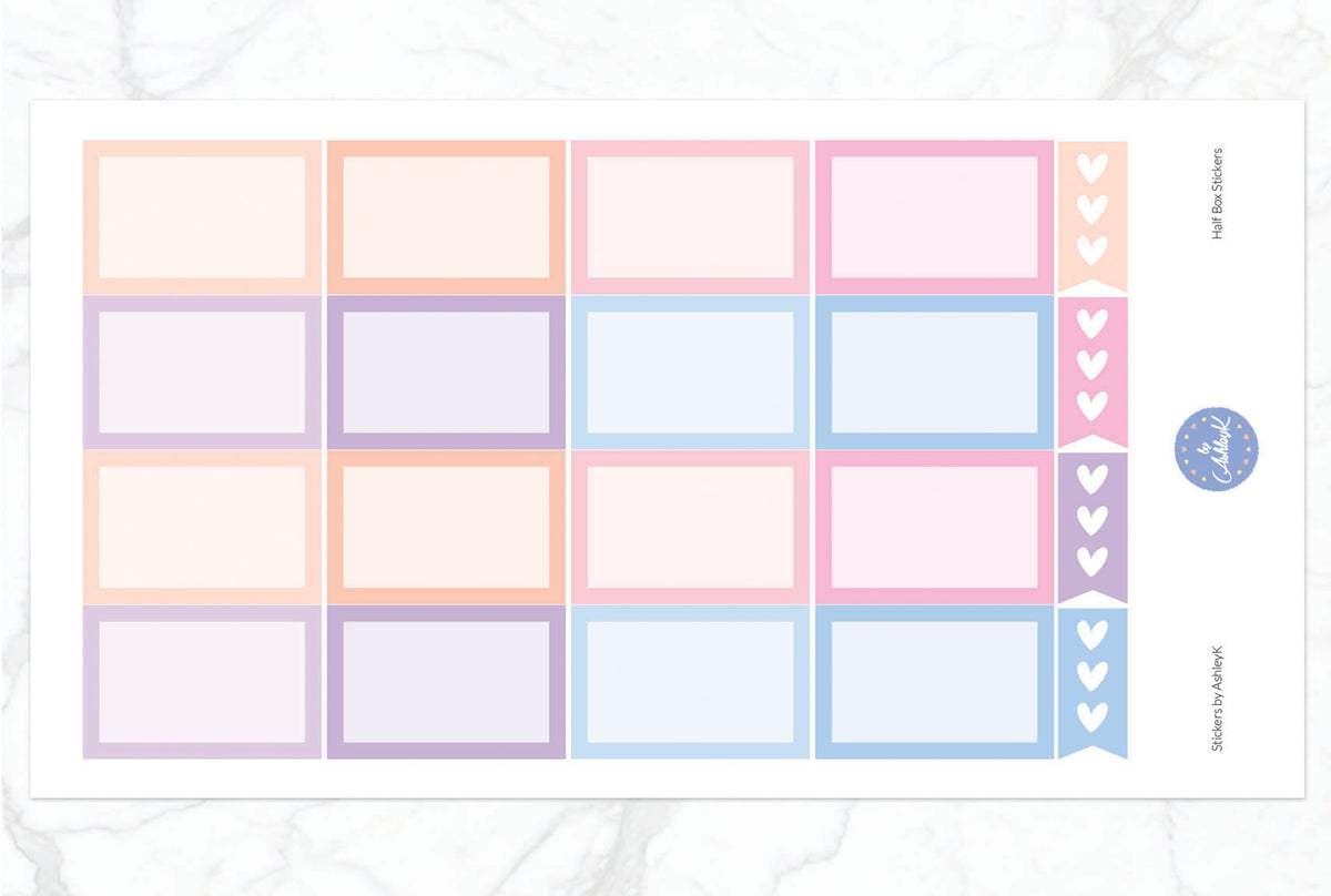 Rectangle Half Box Planner Stickers – Stickers by AshleyK