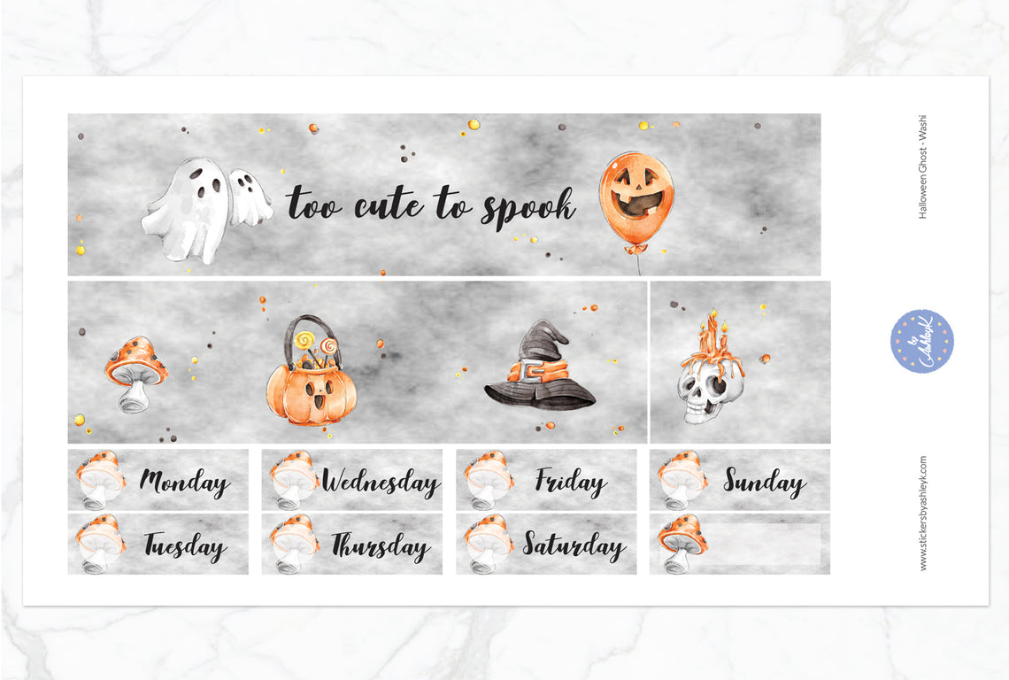 Halloween Ghost Weekly Kit  - Washi Sheet