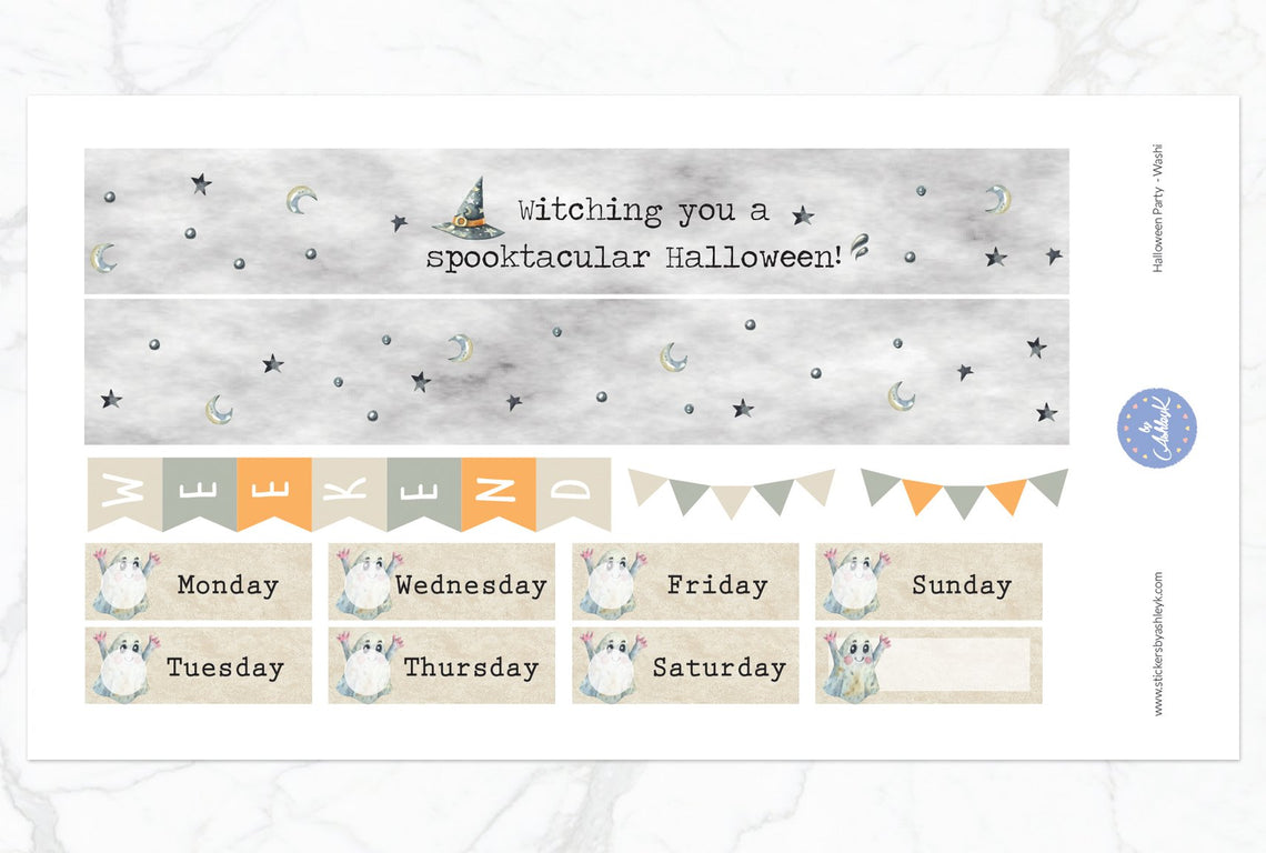 Halloween Party Weekly Kit  - Washi Sheet